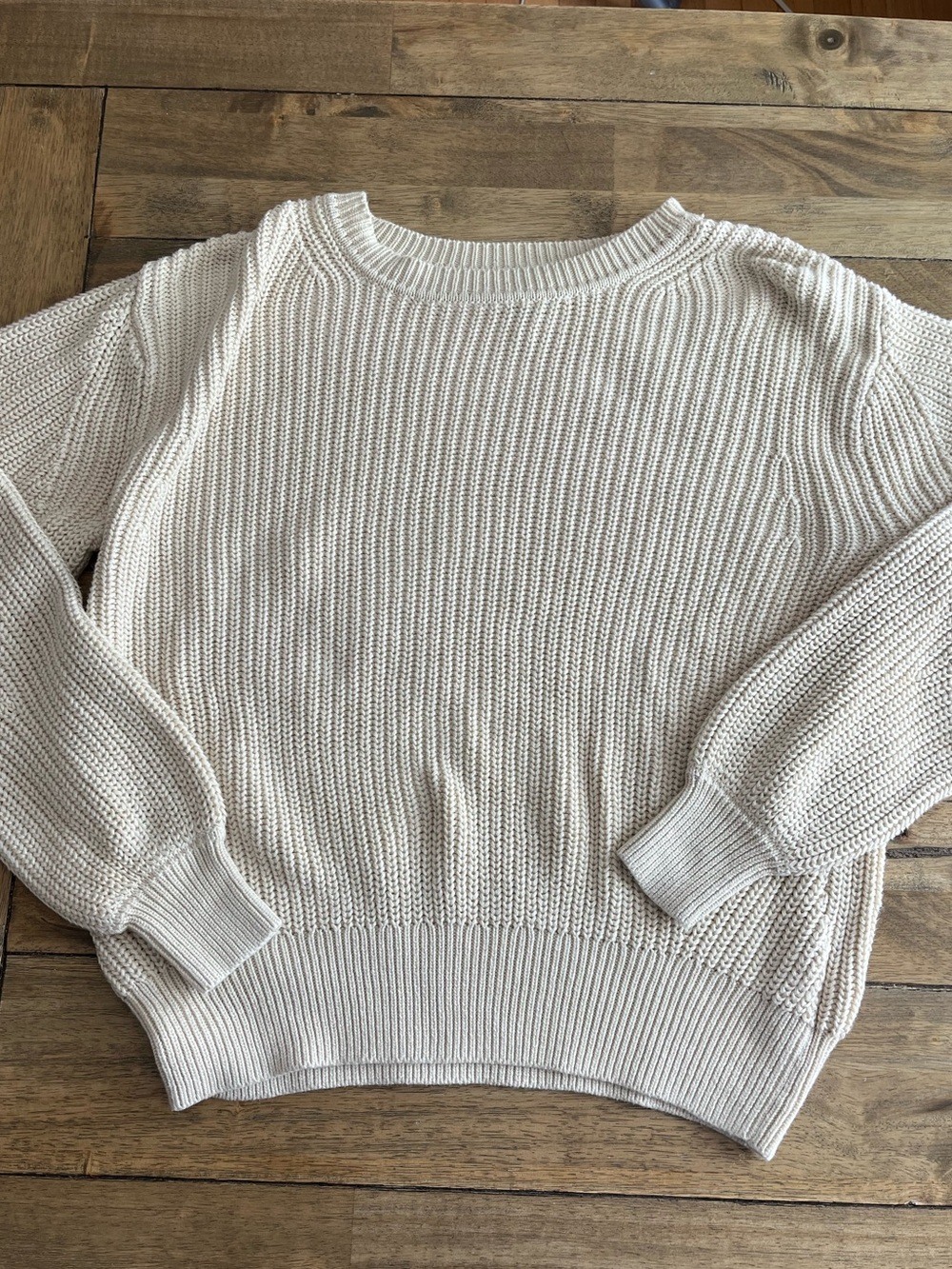 GAP Cream Ribbed Crewneck Sweater size Medium